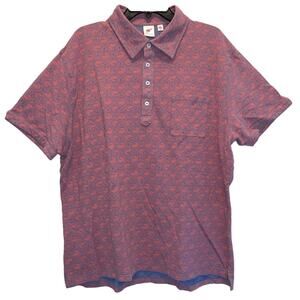 Uniqlo x Michael Bastian Shrimp Fish Print Polo Short Sleeve Shirt 3XL